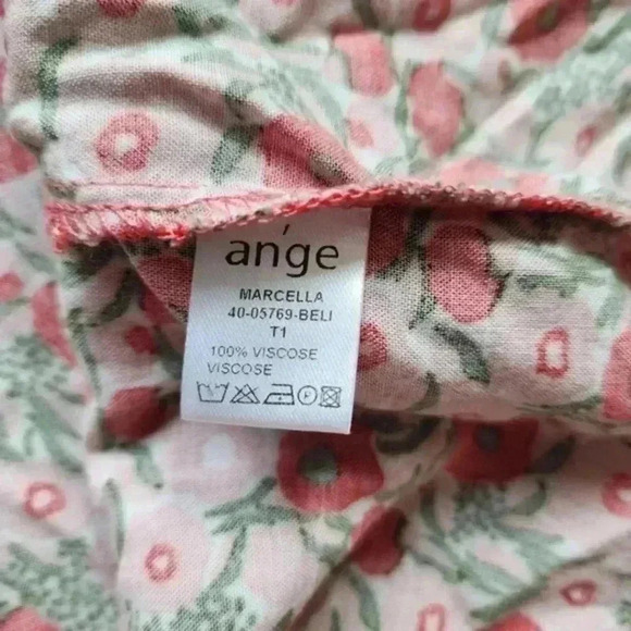 An'ge Marcella Dress Poppy Floral Print Red Pink Green Viscose  Women's size Med - Picture 11 of 14